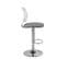 Lot 2 Chaises De Bar Dossier Assise Simili Rembourré Pivotant Hauteur Réglable SAWA (blanc Gris)