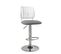 Lot 2 Chaises De Bar Dossier Assise Simili Rembourré Pivotant Hauteur Réglable SAWA (blanc Gris)