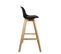 Lot 2 Chaises De Bar Scandinaves Hauteur 67 cm Coussin Simili Pieds Bois MALI (noir)