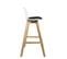 Lot 2 Chaises De Bar Scandinaves Hauteur 67 cm Coussin Simili Pieds Bois MALI (blanc Noir)