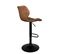 Lot 2 Chaises De Bar Tabouret Design Simili Vintage Pivotant Hauteur Réglable FADO (noir Marron)