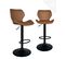 Lot 2 Chaises De Bar Tabouret Design Simili Vintage Pivotant Hauteur Réglable FADO (noir Marron)