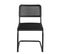 Lot 2 Chaises Noires Rétro Vintage Siège Plastique Façon Osier Tréssé Pieds Métal SAFI