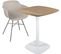 Table Bistrot Cuisine Hauteur 75cm Plateau 60x60cm, 1-2 Personnes Pied Métal SILA (blanc Bois)