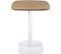 Table Bistrot Cuisine Hauteur 75cm Plateau 60x60cm, 1-2 Personnes Pied Métal SILA (blanc Bois)