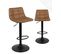 Lot 2 Tabourets De Bar Design Matelassé Rembourré Pivotants Hauteur Réglable SID (noir Marron)