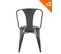 Lot 2 chaises industrielles empilables métal bistrot rétro vintage BROOK (noir)