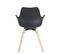 Lot 2 Chaises Scandinaves Accoudoirs Pieds Bois Clair Coussin Simili MOTI (noir)