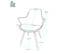 Lot 2 Chaises Scandinaves Accoudoirs Pieds Bois Clair Coussin Simili MOTI (blanc)