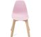 Lot 2 Chaises Scandinaves Enfant Siège Plastique Souple Résistant Pieds Bois Clair JUBA (rose)