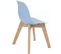 Lot 2 Chaises Scandinaves Enfant Siège Plastique Souple Résistant Pieds Bois Clair JUBA (bleu)