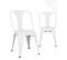 Lot 2 chaises industrielles empilables métal bistrot rétro vintage BROOK (blanc)
