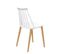 Lot 2 Chaises De Cuisine Scandinaves Bistrot Café Rétro à Barreaux Pied Métal Ton Bois BAO (blanc)