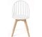 Lot de 2 chaises scandinaves bistrot avec coussin BOLD (blanc)