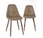 Lot 2 Chaises Salle à Manger Siège Rembourré Effet Vintage Pieds Métal Bois Foncé NOVA (marron)