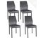 Lot de 4 chaises de salle à manger contemporaines MILA (velours Gris)