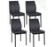 Lot 4 Chaises De Salle à Manger Confortable Siège Simili Rembourré Pieds Métal Foncé MILA (noir)