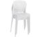 Lot 4 Chaises De Cuisine Empilables Plastique Souple ABY (blanc)