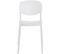 Lot 4 Chaises De Cuisine Empilables Plastique Souple ABY (blanc)