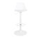 Lot 2 Tabourets De Bar Design Coussin Simili Pivotant Hauteur Réglable SIG (blanc Intégral)