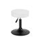 Petit tabouret simili rond rembourré pivotant hauteur réglable 43 à 57 cm YU (blanc Noir)