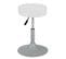 Petit tabouret simili rond rembourré pivotant hauteur réglable 43 à 57 cm YU (blanc Gris)