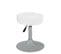 Petit tabouret simili rond rembourré pivotant hauteur réglable 43 à 57 cm YU (blanc Gris)