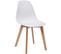 Lot 4 Chaises De Cuisine Scandinaves Siège Plastique Souple Pieds Bois NAO (blanc)