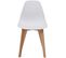 Lot 4 Chaises De Cuisine Scandinaves Siège Plastique Souple Pieds Bois NAO (blanc)