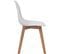 Lot 4 Chaises De Cuisine Scandinaves Siège Plastique Souple Pieds Bois NAO (blanc)