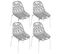 Lot 4 Chaises De Cuisine Design Siège Dentelle Nid D'abeille Pieds Chrome IKO (gris)