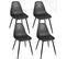 Lot 4 Chaises De Cuisine Siège Plastique Souple Nid D’abeille Pieds Métal OTA (noir)