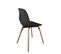 Lot 4 Chaises Scandinaves De Cuisine Siège Plastique Souple Pieds Bois Clair OVA (noir)