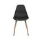 Lot 4 Chaises Scandinaves De Cuisine Siège Plastique Souple Pieds Bois Clair OVA (noir)