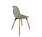 Lot 4 Chaises Scandinaves De Cuisine Siège Plastique Souple Pieds Bois Clair OVA (gris)