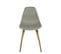 Lot 4 Chaises Scandinaves De Cuisine Siège Plastique Souple Pieds Bois Clair OVA (gris)