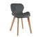 Lot 2 Chaises Scandinaves Simili Matelassé Rembourré Pieds Bois Clair FATI (gris)