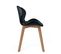 Lot 4 Chaises Scandinaves Simili Matelassé Rembourré Pieds Bois Clair FATI (noir)