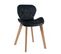 Lot 4 Chaises Scandinaves Simili Matelassé Rembourré Pieds Bois Clair FATI (noir)