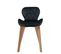 Lot 4 Chaises Scandinaves Simili Matelassé Rembourré Pieds Bois Clair FATI (noir)