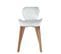 Lot 4 Chaises Scandinaves Simili Matelassé Rembourré Pieds Bois Clair FATI (blanc)