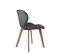 Lot 4 Chaises Scandinaves Simili Matelassé Rembourré Pieds Bois Clair FATI (gris)