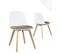 Lot de 2 chaises de cuisine Scandinaves UFI (blanc-gris)