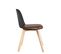 Lot 2 Chaises De Cuisine Scandinaves Pieds Bois Clair Coussin Simili Rembourré UFI (noir-marron)