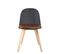 Lot 2 Chaises De Cuisine Scandinaves Pieds Bois Clair Coussin Simili Rembourré UFI (noir-marron)