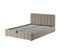 Lit coffre 140x190 cm avec sommier AVIA en velours taupe