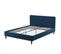 Lit 140x190 cm avec sommier SYLVIA en velours bleu nuit