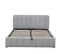 Lit coffre 160x200cm avec sommier AVIA en tissu gris