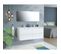 Meuble Salle De Bain Rondo 4 Tiroirs Double Vasque Blanc