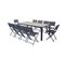 Ensemble Table Aluminium Effet Bois Et 10 Chaises Lagos